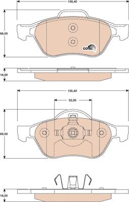 TRW GDB1787 - Тормозные колодки, дисковые, комплект unicars.by