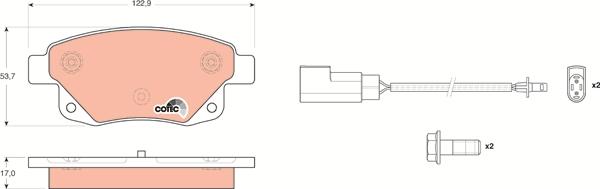 TRW GDB1725 - Тормозные колодки, дисковые, комплект unicars.by