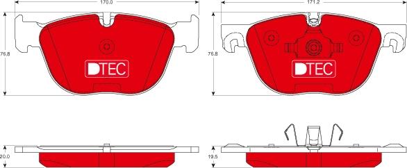 TRW GDB1726DTE - Тормозные колодки, дисковые, комплект unicars.by