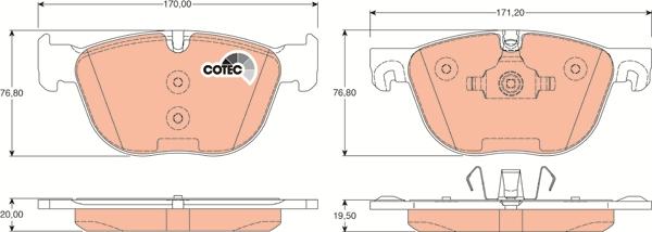 TRW GDB1726 - Тормозные колодки, дисковые, комплект unicars.by