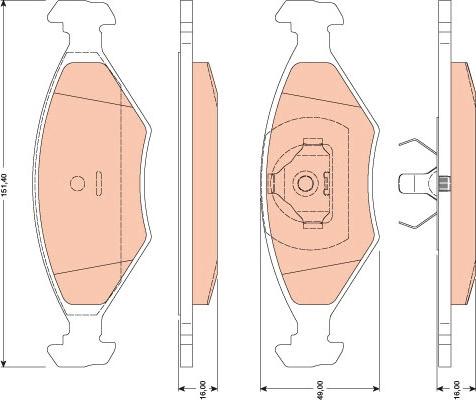 TRW GDB1776 - Тормозные колодки, дисковые, комплект unicars.by