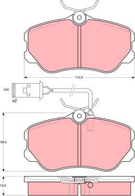 TRW GDB864 - Тормозные колодки, дисковые, комплект unicars.by