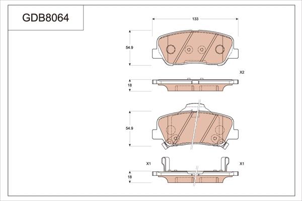 TRW GDB8064 - Тормозные колодки, дисковые, комплект unicars.by