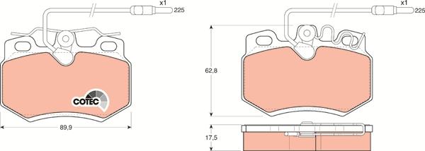 TRW GDB808 - Тормозные колодки, дисковые, комплект unicars.by