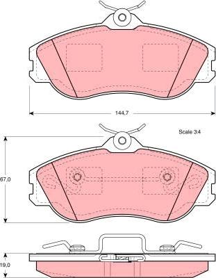 TRW GDB815 - Тормозные колодки, дисковые, комплект unicars.by