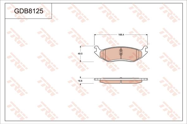 TRW GDB8125 - Тормозные колодки, дисковые, комплект unicars.by