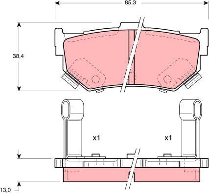 TRW GDB884 - Тормозные колодки, дисковые, комплект unicars.by