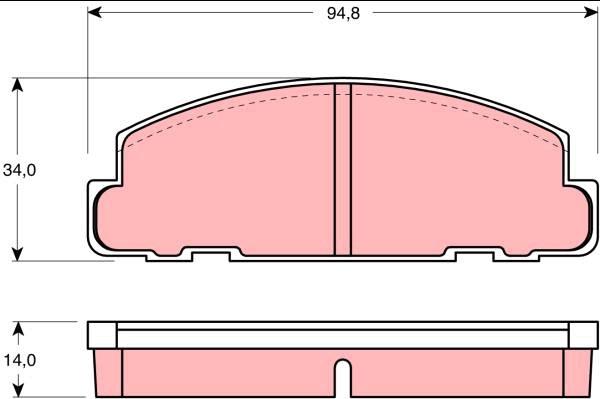 TRW GDB888 - Тормозные колодки, дисковые, комплект unicars.by