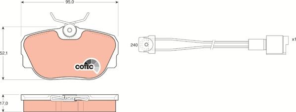 TRW GDB820 - Тормозные колодки, дисковые, комплект unicars.by