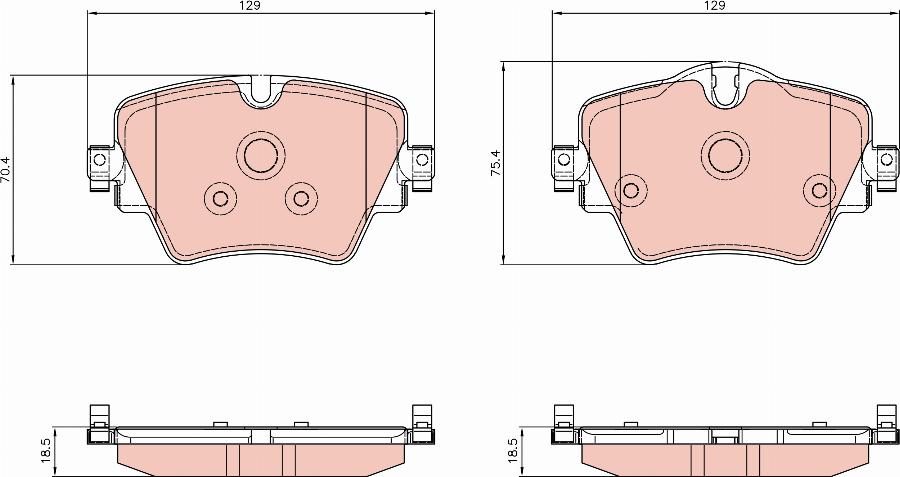 TRW GDB8282 - Тормозные колодки, дисковые, комплект unicars.by