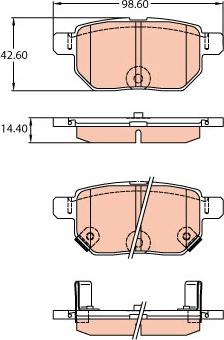 TRW GDB3454AT - Тормозные колодки, дисковые, комплект unicars.by