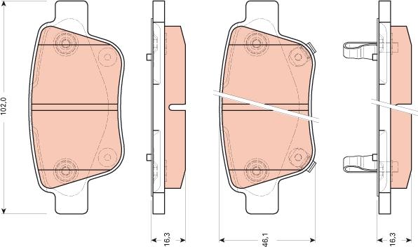 TRW GDB3456 - Тормозные колодки, дисковые, комплект unicars.by