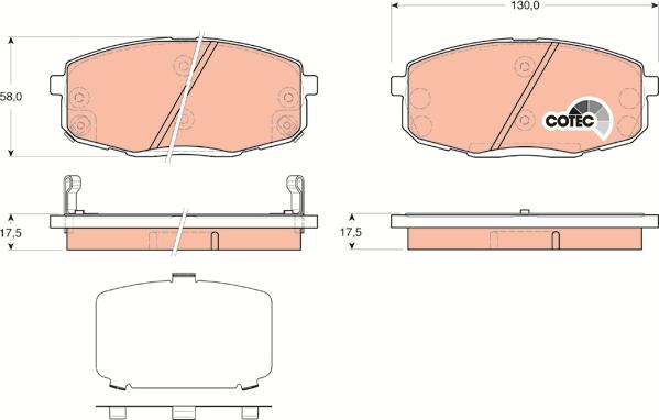 TRW GDB3450 - Тормозные колодки, дисковые, комплект unicars.by