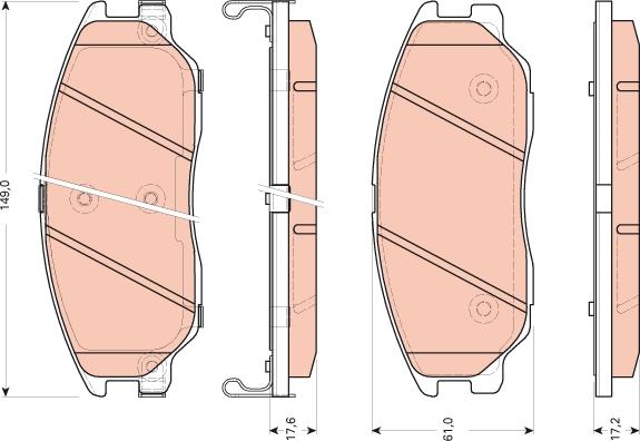 TRW GDB3465 - Тормозные колодки, дисковые, комплект unicars.by