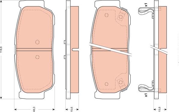 TRW GDB3413 - Тормозные колодки, дисковые, комплект unicars.by