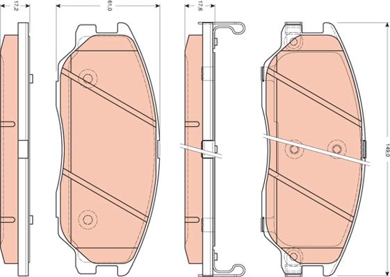 TRW GDB3412 - Тормозные колодки, дисковые, комплект unicars.by