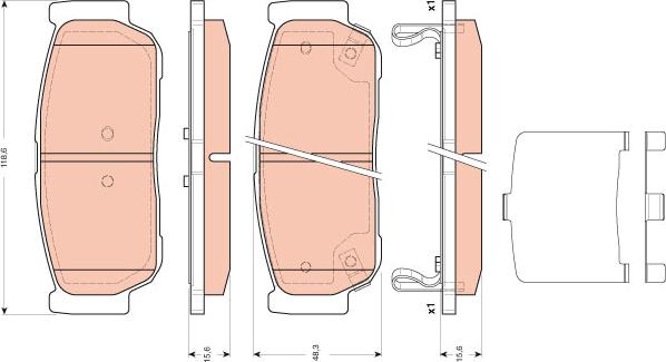 TRW GDB3417 - Тормозные колодки, дисковые, комплект unicars.by