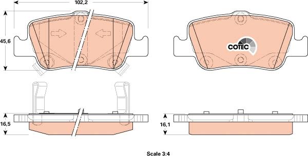 TRW GDB3480 - Тормозные колодки, дисковые, комплект unicars.by