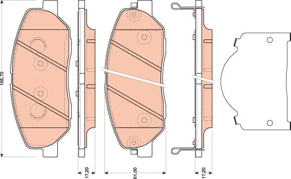 TRW GDB3483 - Тормозные колодки, дисковые, комплект unicars.by