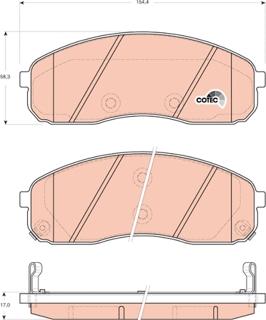 TRW GDB3433 - Тормозные колодки, дисковые, комплект unicars.by