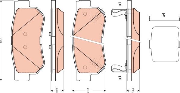 TRW GDB3432 - Тормозные колодки, дисковые, комплект unicars.by