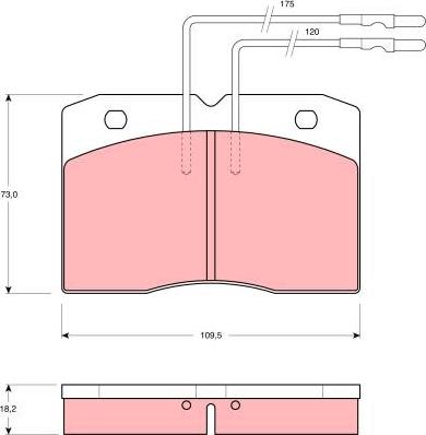 TRW GDB343 - Тормозные колодки, дисковые, комплект unicars.by