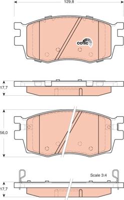 TRW GDB3420 - Тормозные колодки, дисковые, комплект unicars.by