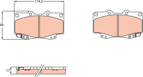 TRW GDB3428 - Тормозные колодки, дисковые, комплект unicars.by