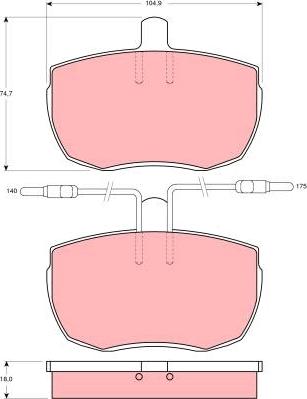 TRW GDB342 - Тормозные колодки, дисковые, комплект unicars.by