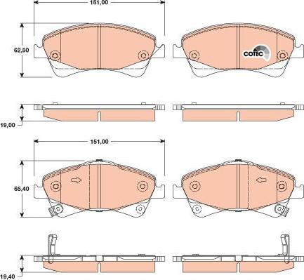 TRW GDB3479 - Тормозные колодки, дисковые, комплект unicars.by