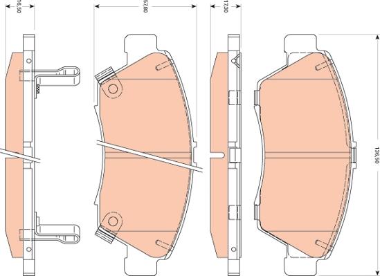 TRW GDB3478 - Тормозные колодки, дисковые, комплект unicars.by