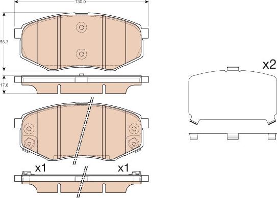 TRW GDB3553 - Тормозные колодки, дисковые, комплект unicars.by