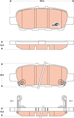 TRW GDB3508AT - Тормозные колодки, дисковые, комплект unicars.by