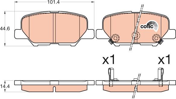 TRW GDB3583 - Тормозные колодки, дисковые, комплект unicars.by