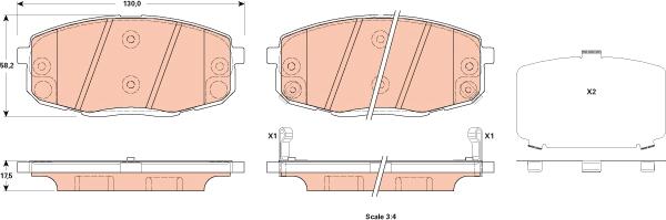 TRW GDB3523 - Тормозные колодки, дисковые, комплект unicars.by