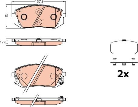 TRW GDB3640 - Тормозные колодки, дисковые, комплект unicars.by