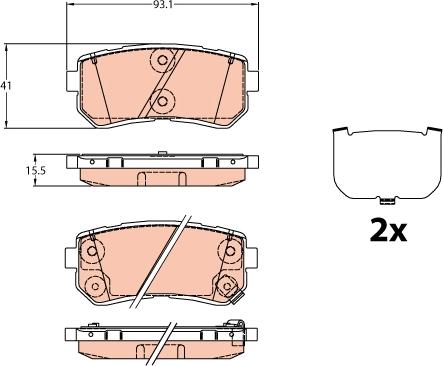 TRW GDB3636 - Тормозные колодки, дисковые, комплект unicars.by