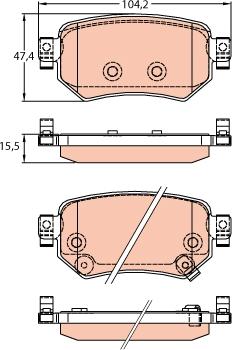 TRW GDB3632 - Тормозные колодки, дисковые, комплект unicars.by