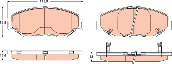 TRW GDB3627 - Тормозные колодки, дисковые, комплект unicars.by