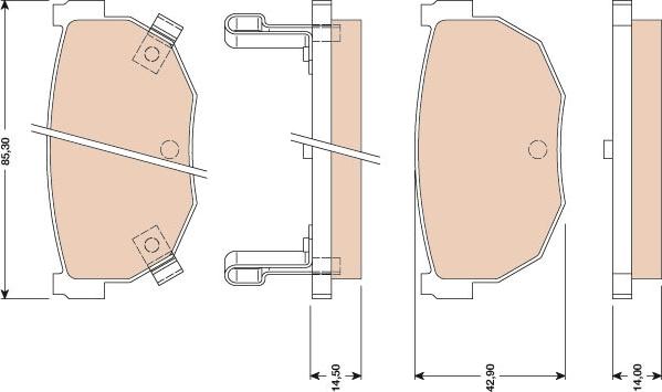 TRW GDB3056 - Тормозные колодки, дисковые, комплект unicars.by