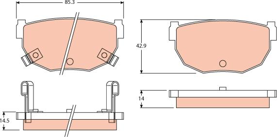 TRW GDB3052 - Тормозные колодки, дисковые, комплект unicars.by