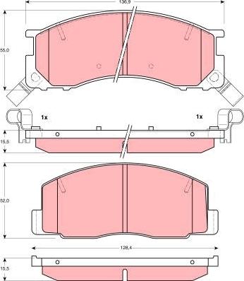 TRW GDB3086 - Тормозные колодки, дисковые, комплект unicars.by