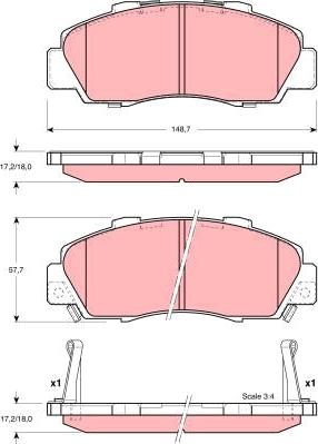 TRW GDB3196 - Тормозные колодки, дисковые, комплект unicars.by