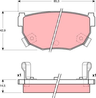 TRW GDB3143 - Тормозные колодки, дисковые, комплект unicars.by