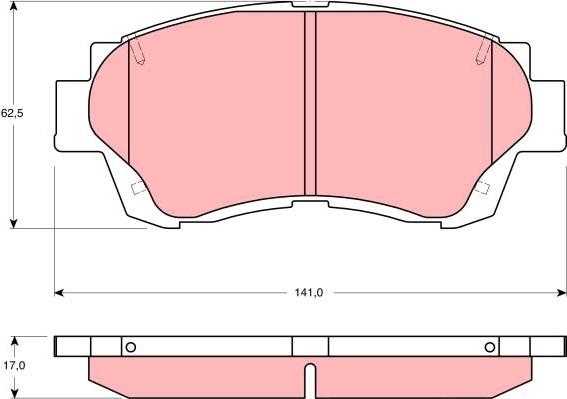 TRW GDB3155 - Тормозные колодки, дисковые, комплект unicars.by