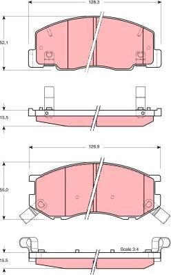 TRW GDB3157 - Тормозные колодки, дисковые, комплект unicars.by