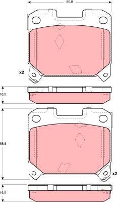 TRW GDB3105 - Тормозные колодки, дисковые, комплект unicars.by