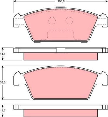 TRW GDB3108 - Тормозные колодки, дисковые, комплект unicars.by