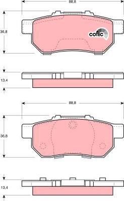 TRW GDB3113 - Тормозные колодки, дисковые, комплект unicars.by