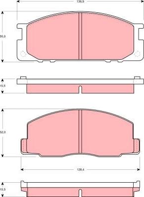 TRW GDB3130 - Тормозные колодки, дисковые, комплект unicars.by